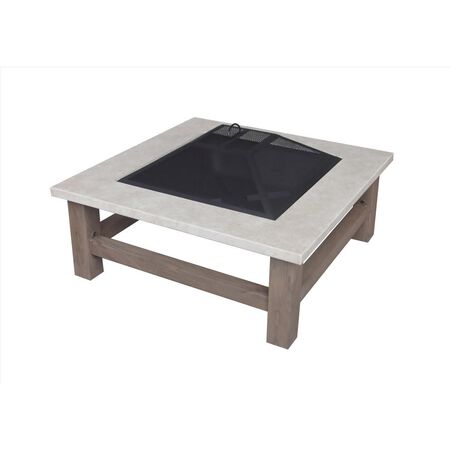 Living Accents 34 in. W Steel Modern Square Wood Fire Pit