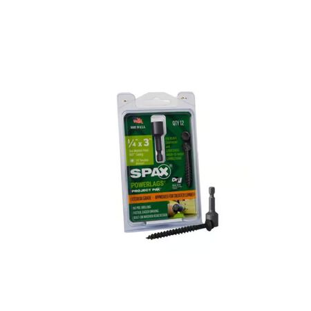 SPAX PowerLags 1/4 in. x 3 in. L Washer High Corrosion Resistant Carbon Steel Lag Screw 12 Pack