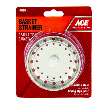 Ace 3-1/8 in. D Chrome Stainless Steel Sink Strainer