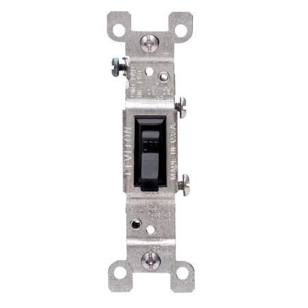 Leviton 15 amps Single Pole Toggle AC Quiet Switch Black 1 pk