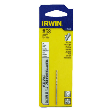 Irwin #53 X 1-7/8 in. L High Speed Steel Jobber Length Wire Gauge Bit 1 pk