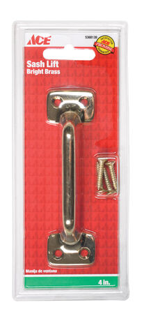 Ace 4 in. L Bright Brass Universal Sash Lift Handle 1 pk