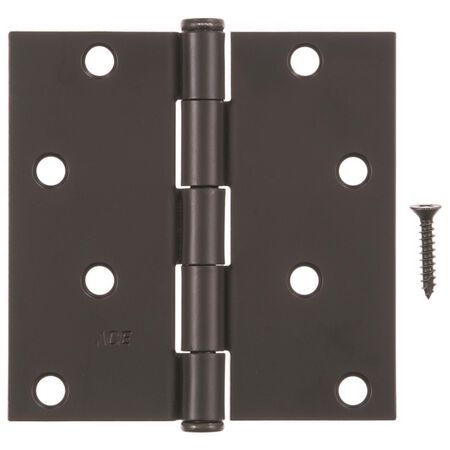 Ace 4 in. L Black Residential Door Hinge 3 pk