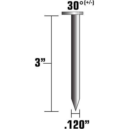 Metabo HPT Framing Nails, 3in. x 0.120in., Paper Tape, 2500 Count