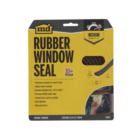 M-D Brown Rubber Weatherstrip For Doors and Windows 17 ft. L X 0.3 in.