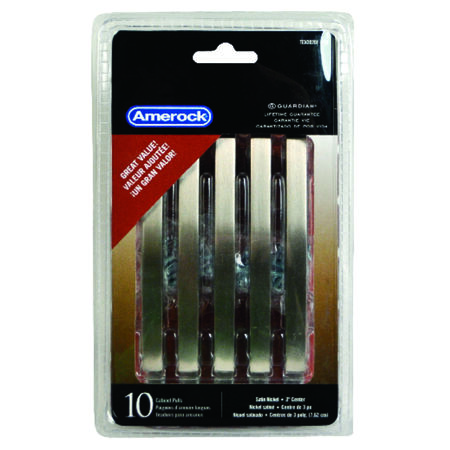 Amerock Essential'Z Cabinet Pull 3 in. Satin Nickel 10 pk