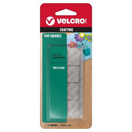 VELCRO Brand Thin Clear Small Nylon Hook and Loop Fastener 7/8 in. L 12 pk