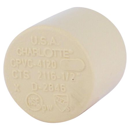 Charlotte Pipe FlowGuard 1/2 in. Hub CPVC Cap 1 pk