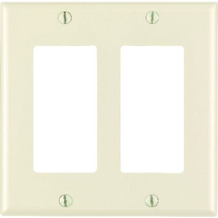 Leviton Decora Light Almond 2 gang Thermoset Plastic GFCI/Rocker Wall Plate 1 pk