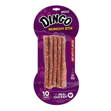 Dingo All Size Dogs Adult Munchy Stix Chicken 5 in. L 10 pk