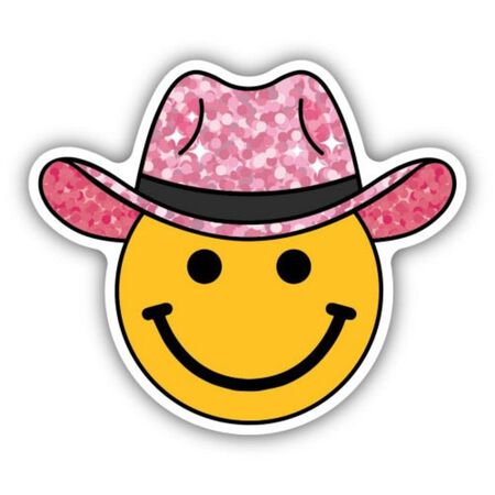 Sticker Northwest Yellow Smiley in Cowboy Hat Waterproof High Quality Vinyl Sticker
