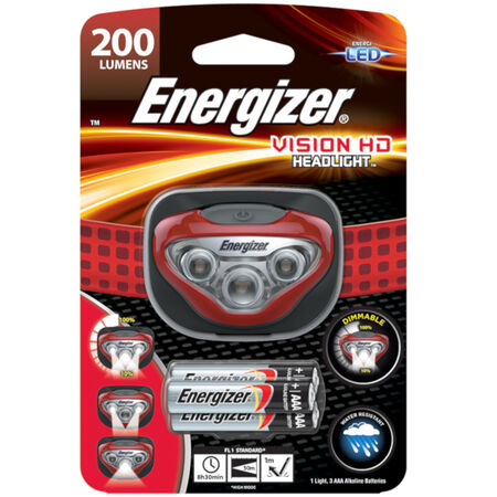 Energizer Vision HD Headlamp 300 lm Red LED Headlight AAA Battery