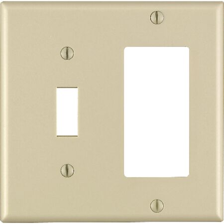 Leviton Decora Ivory 2 gang Thermoset Plastic Decorator/Toggle Wall Plate 1 pk