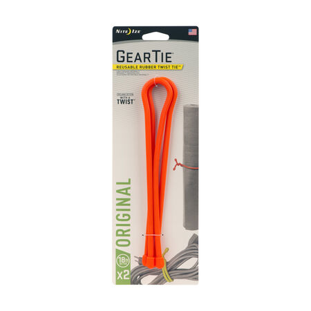 Nite Ize Gear Tie 18 in. L Orange Twist Ties 2 pk