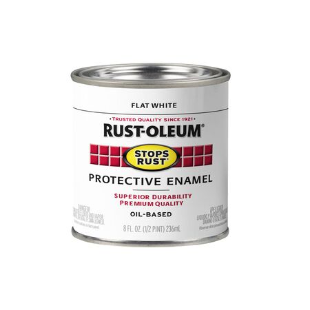 Rust-Oleum Stops Rust Indoor and Outdoor Flat White Oil-Based Protective Paint 0.5 pt