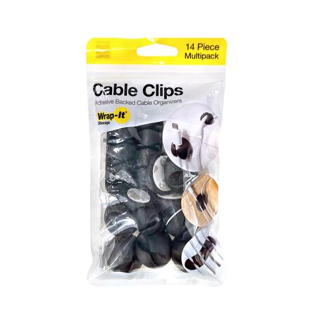 Wrap-It Cable Clips 1 in. L Black Silicone Cable Clip