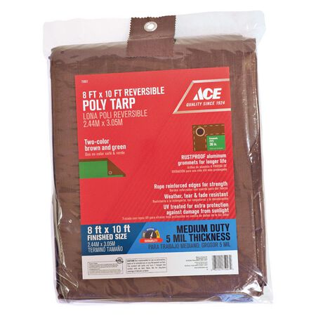 Ace 8 ft. W X 10 ft. L Medium Duty Polyethylene Tarp Brown/Green