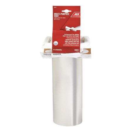 Ace 4 in. W X 6 in. L White Plastic Dryer Vent Hood