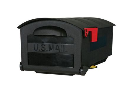 Solar Group Gibraltar Roughneck Polymer Post Mounted Mailbox Black 9-1/2 in. H x 21 in. L