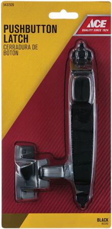 Ace Bare Black Steel Push Button Latch 1 pk
