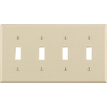 Leviton Almond 4 gang Thermoset Plastic Toggle Wall Plate 1 pk