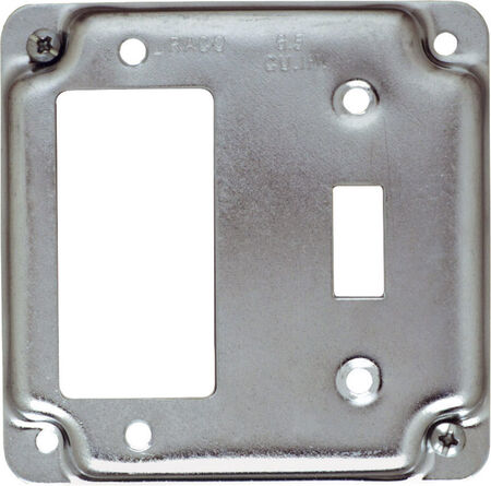 Raco Square Steel 2 gang Box Cover