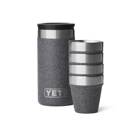 YETI 1.7 oz. Black Stone Stainless Steel Packable Shot Glass Set