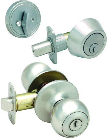 Door Lock Entry Combo Helena/SGL Satin Nickel