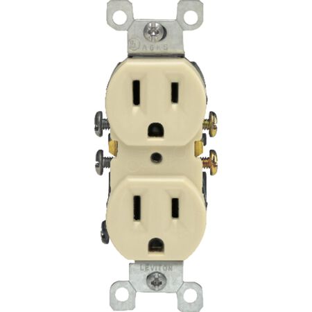 Leviton 15 amps 125 V Duplex Ivory Outlet 5-15R 1 pk