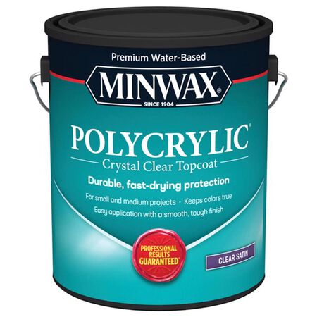 Minwax Polycrylic Satin Crystal Clear Water-Based Polyurethane 1 gal
