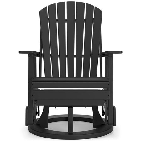 Ashley Hyland Wave Black Outdoor Swivel Glider Chair
