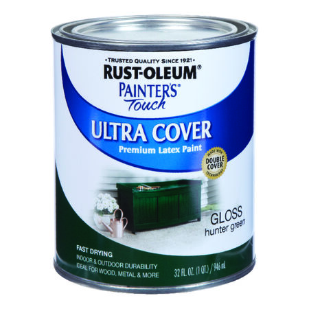 Rust-Oleum Painters Touch Ultra Cover Gloss Hunter Green Water-Based Acrylic Paint Indoor and