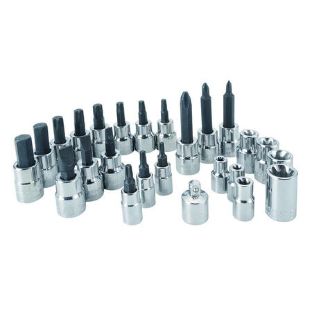 Craftsman 1/4 and 3/8 in. drive 6 Point Socket and Bit Set 25 pc