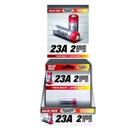Blazing Voltz Alkaline A23 12 V Electronics Battery 23A 2 pk