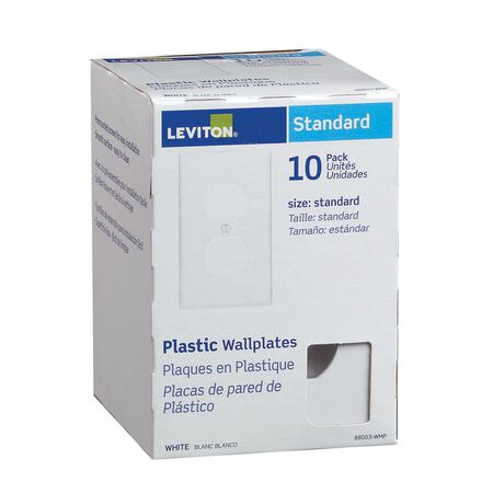 Leviton White 1 gang Thermoset Plastic Duplex Outlet Wall Plate 10 pc