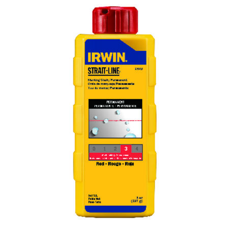 Irwin Strait-Line 8 oz Permanent Marking Chalk Red 1 pk