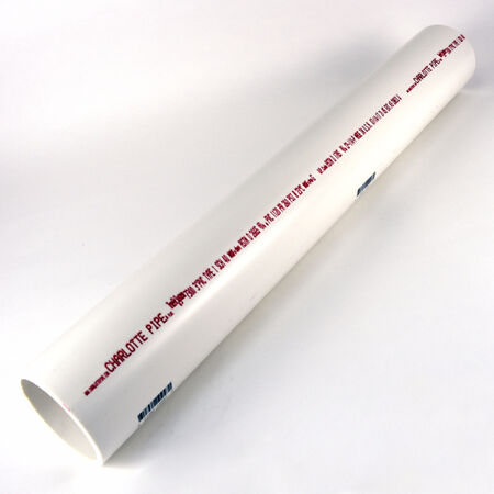 Charlotte Pipe Schedule 40 PVC Solid Pipe 3 in. D X 2 ft. L Plain End 260 psi
