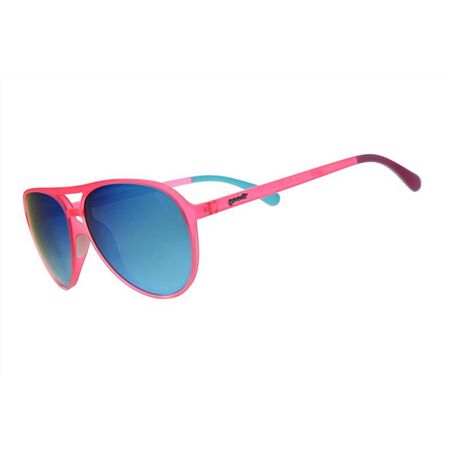 goodr Mach G - Carl Is My Co-Pilot Sunglasses Unisex Pink Frame Blue Lens Polarized
