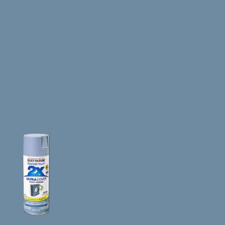 Rust-Oleum Painter's Touch 2X Ultra Cover Satin Slate Blue Paint+Primer Spray Paint 12 oz