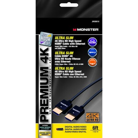 Monster Just Hook It Up 6 ft. L High Speed Cable with Ethernet HDMI