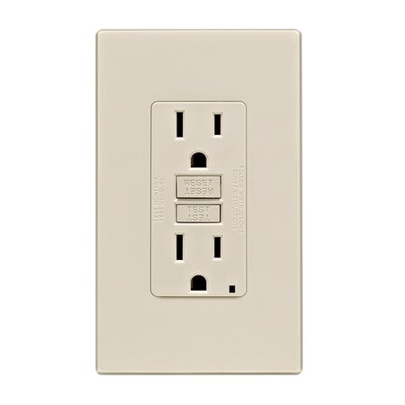 Leviton SmartlockPro 15 amps 125 V Duplex Light Almond GFCI Outlet 5-15R 1 pk