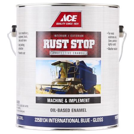 Ace Rust Stop Indoor/Outdoor Gloss International Blue Oil-Based Enamel Rust Prevention Paint 1 gal