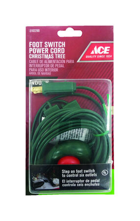 Ace Indoor 15 ft. L Green Extension Cord with Switch