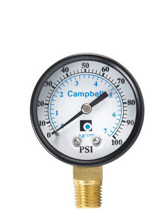 Campbell 2 in. 0 psi 100 psi Pressure Gauge