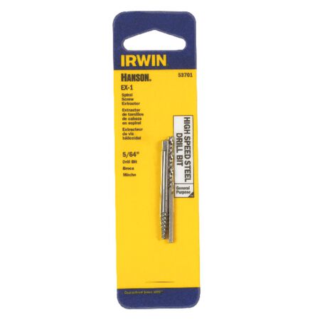 Irwin Hanson 5/64 in. X 5/64 in. D High Speed Steel Drill Bit Extractor Set 5.4 in. 1 pc