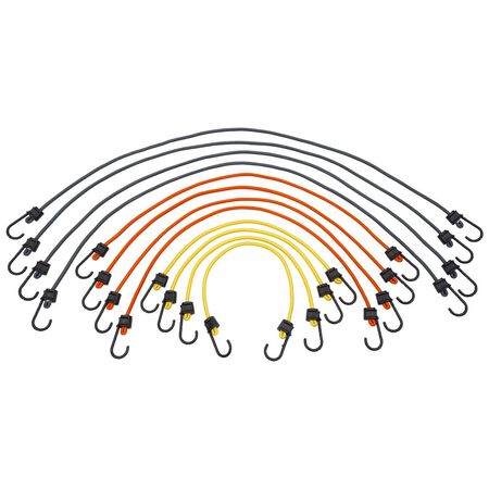 Keeper Assorted Bungee Cord Set 24 in. L X 0.315 in. 12 pk