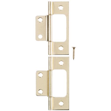 Ace 2.75 in. W X 3 in. L Bright Brass Brass Non-Mortise Hinge 2 pk