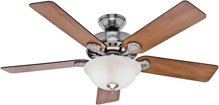 52" Brushed Nickel Chestnut Rosewood Ceiling Fan