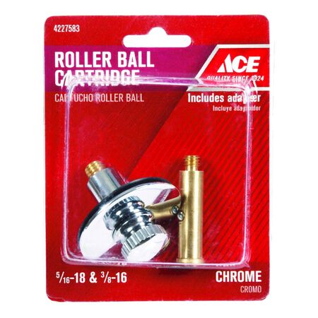 Ace Multi-Size in. Polished Chrome Brass Roller Ball Assembly