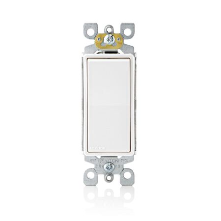 Leviton 15 amps 3-Way Antimicrobial Treated Rocker AC Quiet Switch White 1 pk